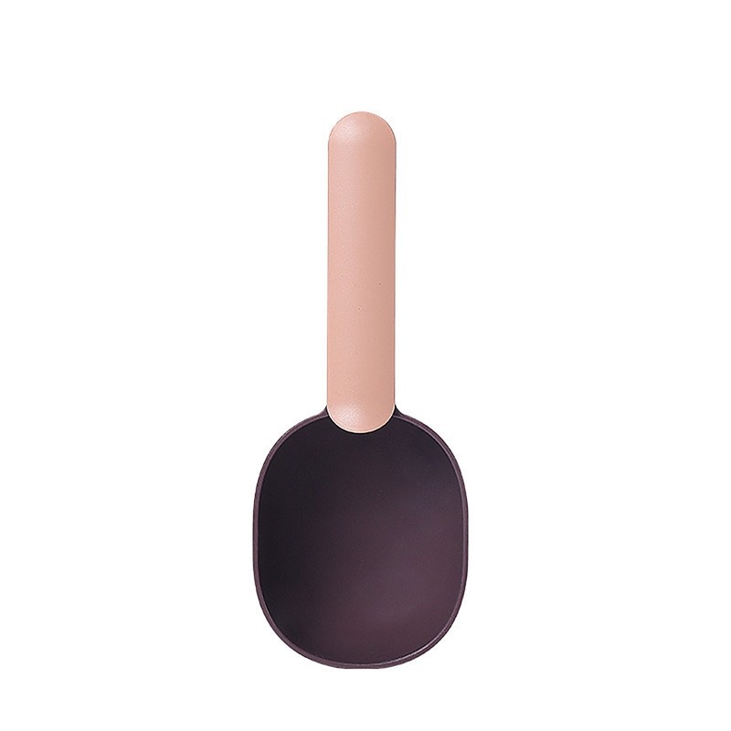 Futterschaufel mit Beutelclip im Griff in Rosa und Pflaume